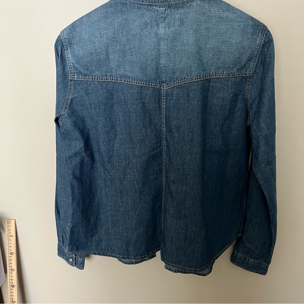 Thread & Supply  Denim western style snap front horseback riding cowboy rodeo - Picture 2 of 11